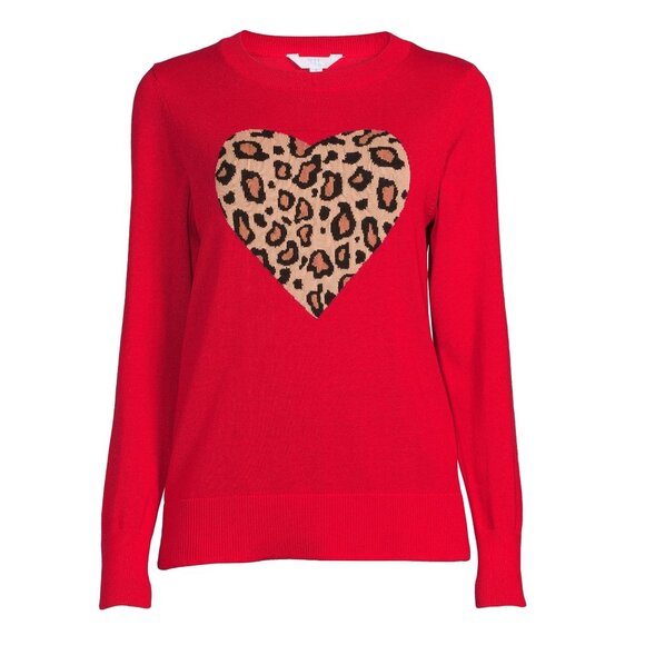 2/$30 Time and Tru Long Sleeve Pullover Talking Sweaters Red XS #A0368 TRB2 - Picture 4 of 11